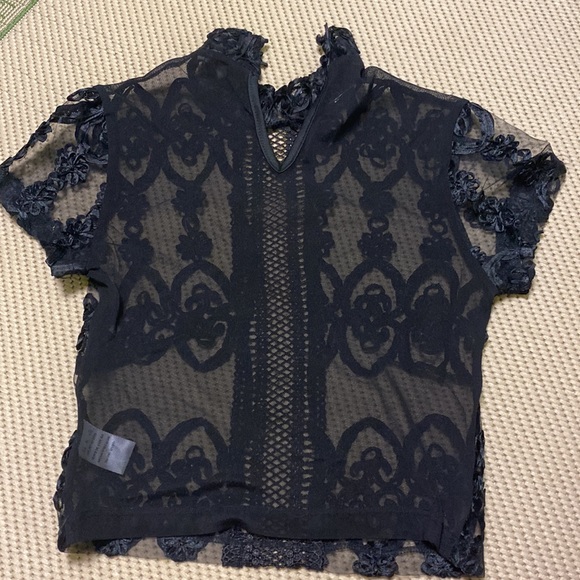 Sheer top, size XS, color black - Picture 2 of 2